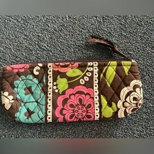 Vera Bradley Floral Cosmetic Bag - Brown, Pink, Green, Blue Pencil Case